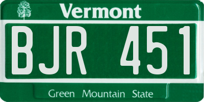 VT license plate BJR451
