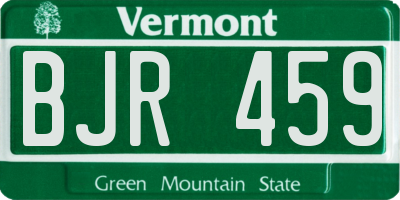 VT license plate BJR459