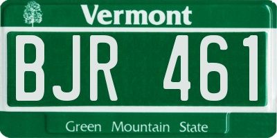 VT license plate BJR461