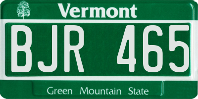VT license plate BJR465