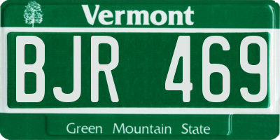 VT license plate BJR469