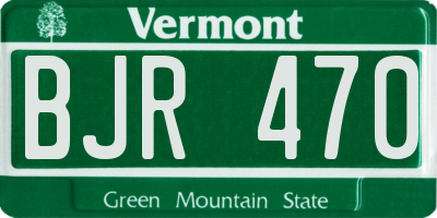 VT license plate BJR470