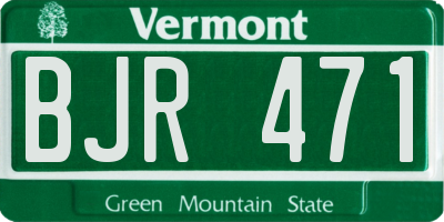 VT license plate BJR471
