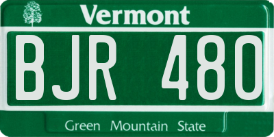 VT license plate BJR480