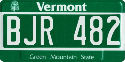 VT license plate BJR482