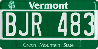VT license plate BJR483
