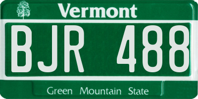 VT license plate BJR488