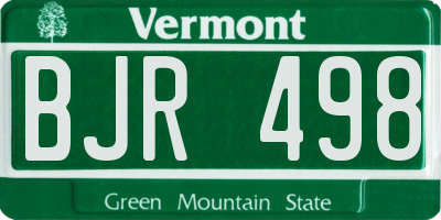 VT license plate BJR498