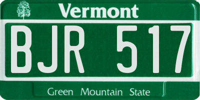 VT license plate BJR517