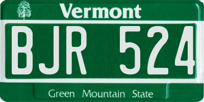 VT license plate BJR524