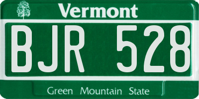 VT license plate BJR528