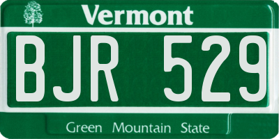 VT license plate BJR529