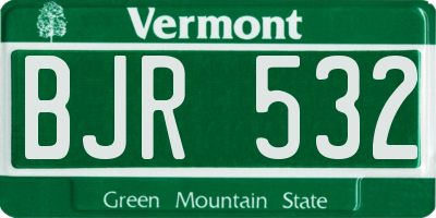 VT license plate BJR532