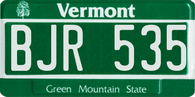 VT license plate BJR535
