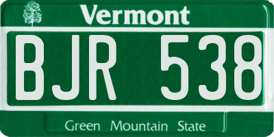VT license plate BJR538