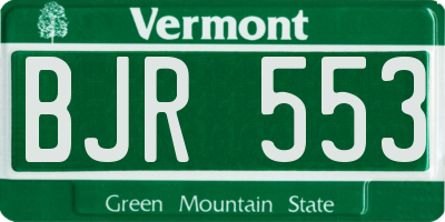 VT license plate BJR553