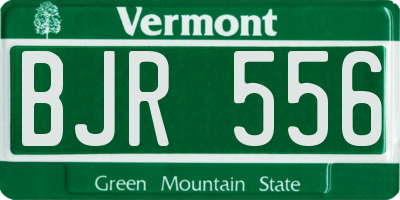 VT license plate BJR556