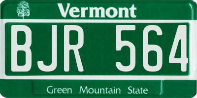 VT license plate BJR564