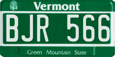 VT license plate BJR566