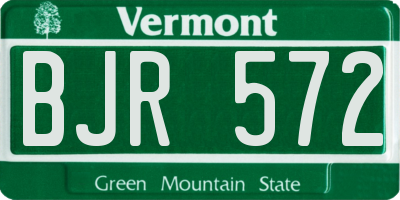 VT license plate BJR572