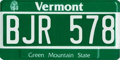 VT license plate BJR578