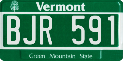 VT license plate BJR591