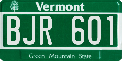 VT license plate BJR601