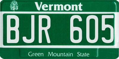 VT license plate BJR605