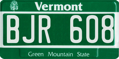 VT license plate BJR608