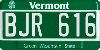 VT license plate BJR616