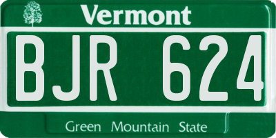 VT license plate BJR624