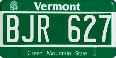 VT license plate BJR627