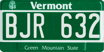 VT license plate BJR632
