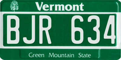 VT license plate BJR634