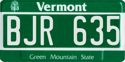 VT license plate BJR635