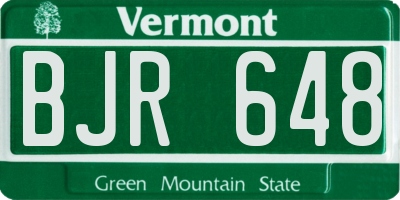 VT license plate BJR648