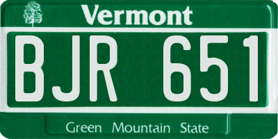 VT license plate BJR651