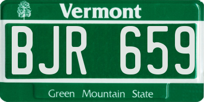 VT license plate BJR659