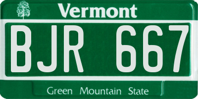 VT license plate BJR667