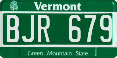 VT license plate BJR679
