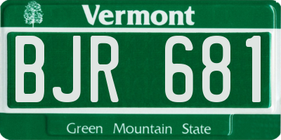 VT license plate BJR681