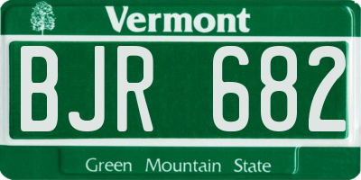 VT license plate BJR682