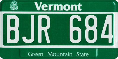 VT license plate BJR684