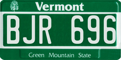 VT license plate BJR696