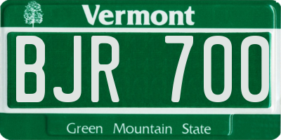 VT license plate BJR700