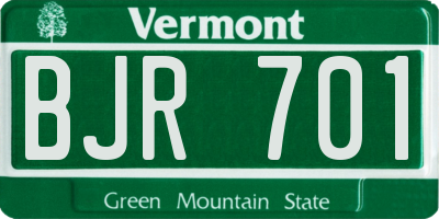 VT license plate BJR701