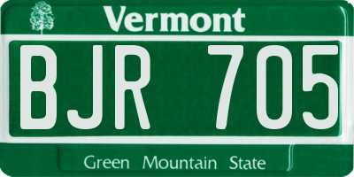 VT license plate BJR705