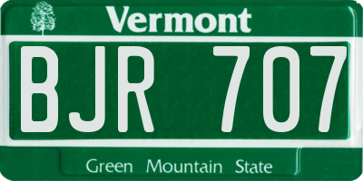 VT license plate BJR707
