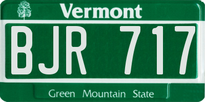 VT license plate BJR717