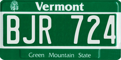 VT license plate BJR724